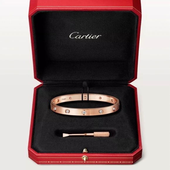 CARTIER LOVE BRACELET - ROSE GOLD - 10 DIAMONDS - Picture 3 of 4